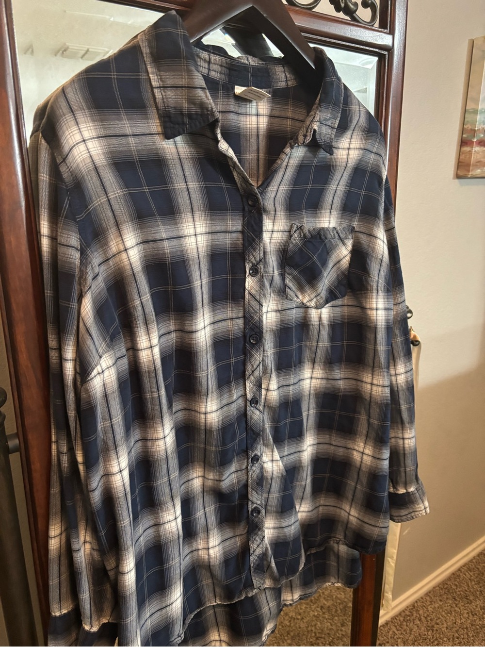 100% Cotton Blue/Gray Flannel 2X